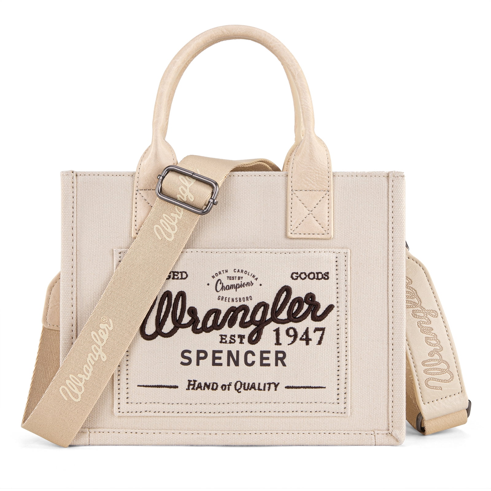Wrangler Tote Bag for Women Retro Canvas Top Handle Purses and Handbags, Beuge-Coffee