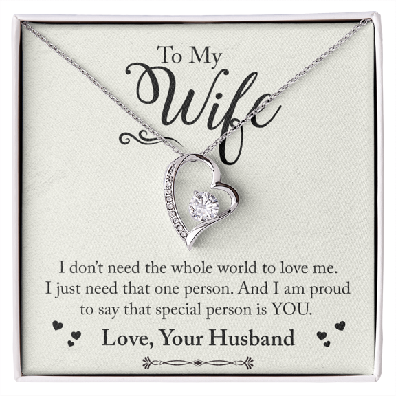 To My Wife Special Person is You Forever Necklace w Message Card