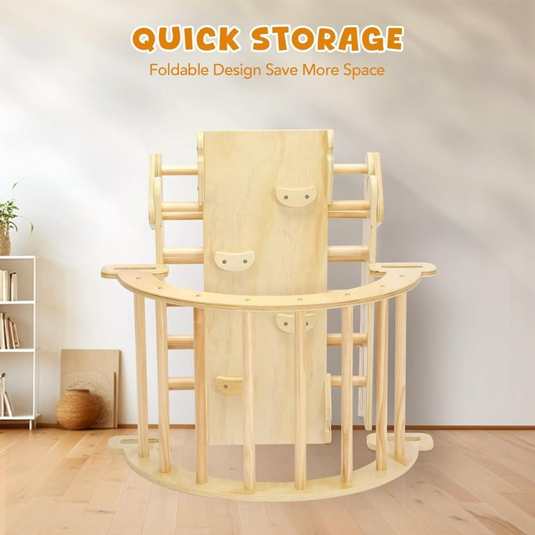 Easoger Pikler Triangle Set, 5-in-1 Wooden Montessori Climbing