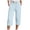Sky Blue, variant on Vdoaml Muslin Capri Pants for Women Loose Straight Leg Trousers Ladies Elastic Waist Beach Pant with Drawstring XL Beige