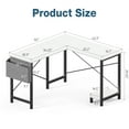 thumbnail image 6 of EDX L Shaped Computer Desk Corner Desk, Gaming Table 49 inch PC Writing Study Desk for Home Office Dorm Small Space, White, 6 of 7