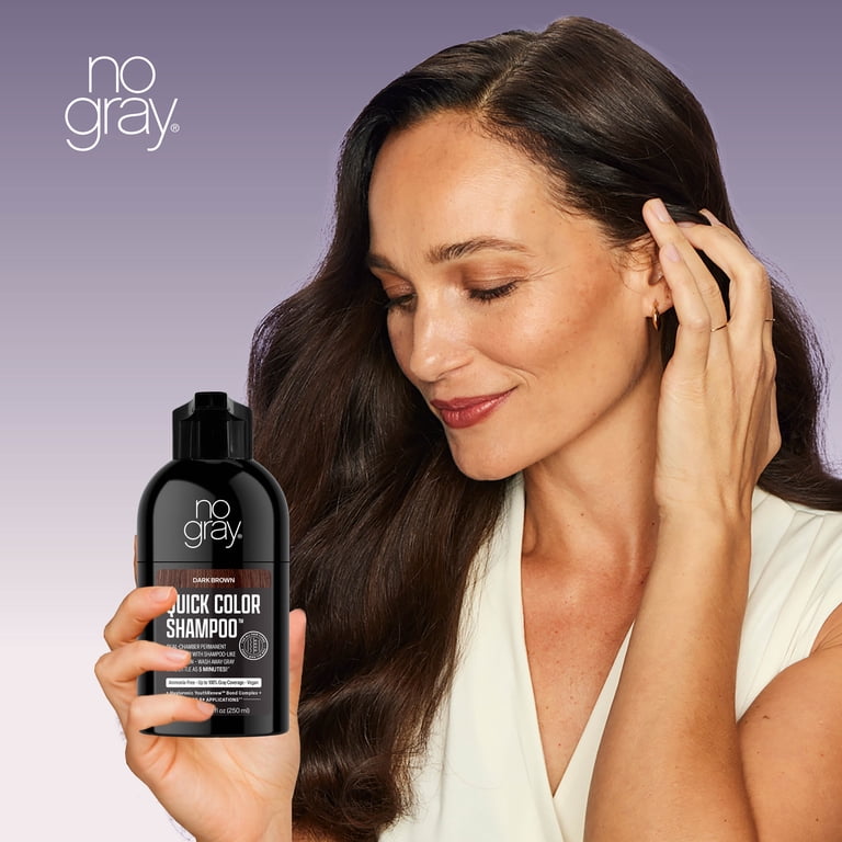No Gray Quick Permanent Hair Color Shampoo, Dark Brown, 8.45 fl oz