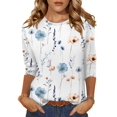 thumbnail image 1 of Camisa túnica Zeagoo holgada con estampado floral de manga 3/4 para mujer, 1 of 5