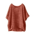 thumbnail image 4 of WCJM Cold Shoulder Tops for Women Short Sleeve T Shirts Twist Knot Women's Short Sleeve T-Shirt Loose Button Shirt Top Stand Solid Color Sleeve Collar Casual Women's Shirt Women's Shirt, 4 of 7