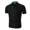 thumbnail image 1 of Ketyyh-chn99 Polos de Golf pour Hommes pour Hommes Mode 2024 Manches Courtes Col Rond Tunique Ligne A Blouse Mode Noir,3TG, 1 of 2