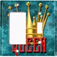 thumbnail image 2 of Metal Light Switch Wall Plate Outlet Cover (Queen Crown Blue - Single Rocker Single Toggle), 2 of 2