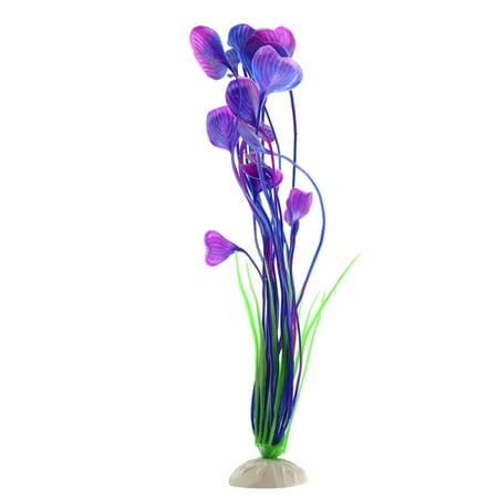 Purple Plastic Water Plant Betta Tank Aquarium Decorative ...