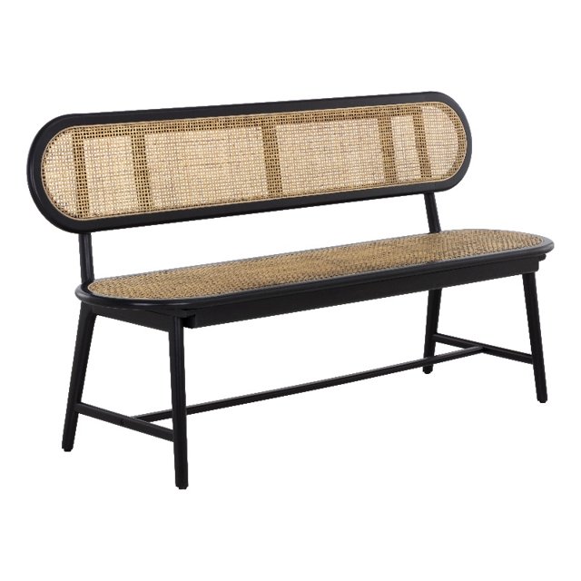 Brant House 34x63" Modern Wood Rori Living Room Bench in Black
