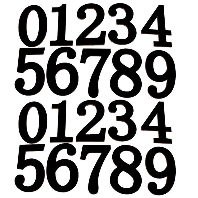 2 Sets Black Wooden Fridge Number Decor for Early Childhood Education Home Use