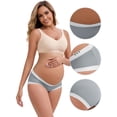 thumbnail image 3 of DARING DIVA Ice Silk Maternity Panties Under the Bump Briefs M 1 Gray 1 Black, 3 of 6