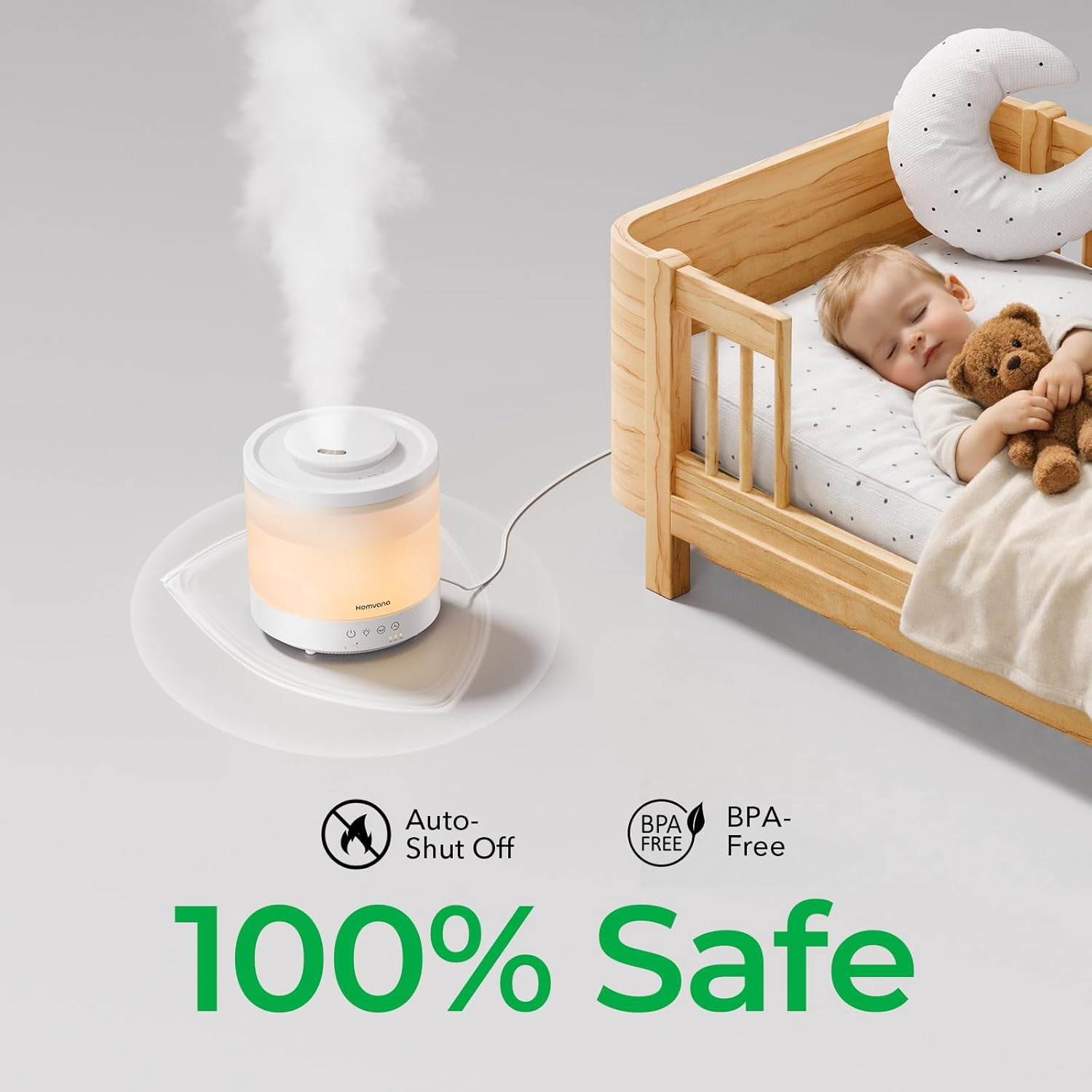 Small Humidifiers for Bedroom - 2 Packs 1.5L Cool Mist Top Fill Humidifier for Baby Nursery, Essential Oil Diffuser, 3 in 1 for Home Plants Offices and Grow Tents, 7 Color Lights, Ultrasonic