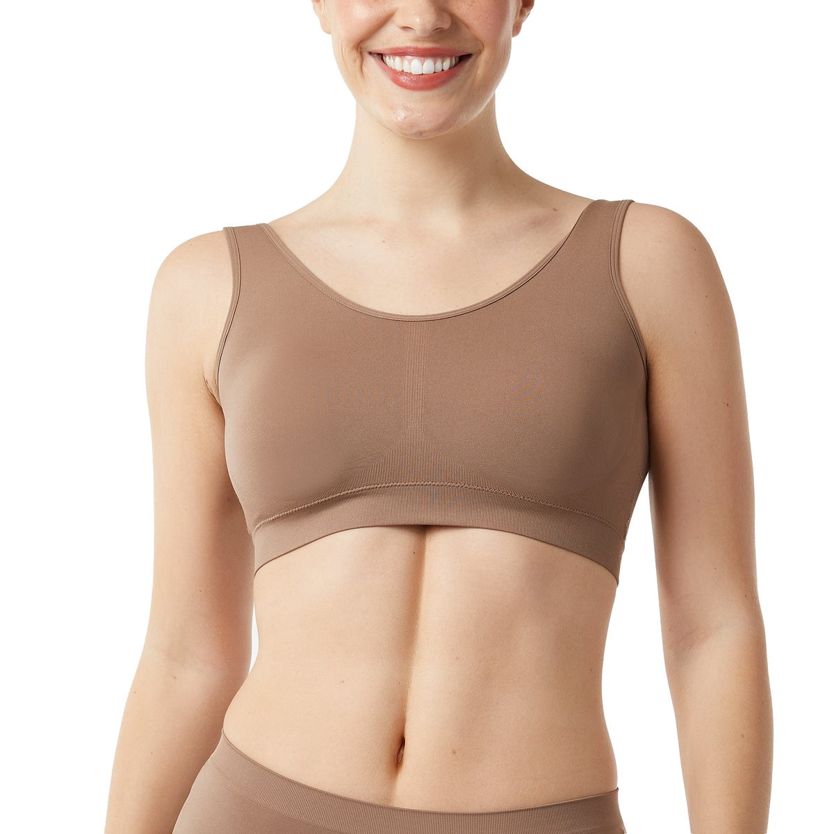 Layer Zero by 32 Degrees Women's Seamless Bra, 2-pack (Black/Tan, Medium)