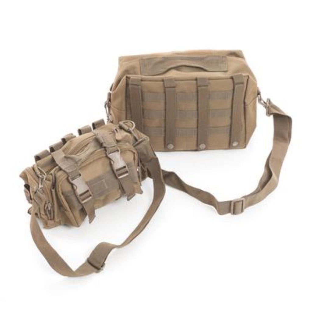 KarParts360 For Jeep Wrangler 1997-2006 Gear Tailgate Cover | Coyote Tan | 600 Denier Polyester With PVC Liner | 2 Large Storage Pouches | Interchangeable With Pals/Molle Pouches | TJ/LJ