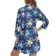 thumbnail image 2 of Xoenoiee Octopus Print Button Down Swimsuit Coverups for Women, V Neck Bathing Suits Cover Ups Shirt Long Sleeve Bikini Cover Up Beach Dress for Women, M, 2 of 7