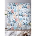 thumbnail image 3 of Blue Ocean Sheer Curtains 96 Inch Length 2 Panels Set Window Treatments, Summer Coastal Beach Nautical Sea Turtles Corals Rod Pocket Semi Curtains for Living Room/Bedroom/Kitchen Décor, 104"W x 96"L, 3 of 7