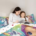 thumbnail image 4 of Metsweet Dreamy Unicorn King Size Comforter Sets 3pcs, Cartoon Ocean Mermaid Comforters King Size,1 Comforter and 2 Pillowcases, 4 of 6