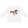 thumbnail image 3 of Inktastic Galloping Brown Horse-stylized Illustration Boys or Girls Long Sleeve Toddler T-Shirt, 3 of 5