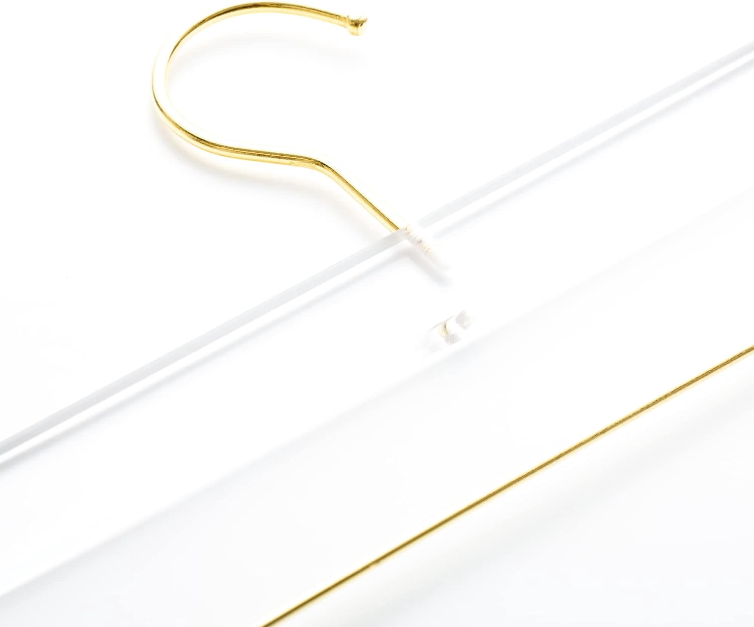 HomeCube USA Clear Acrylic Clothes Hanger with Gold Hooks & Bar – Heavy Duty Organizer for Pants, Slacks & More – Elegant Lucite Design for Closet, Boutique, Home & Retail Display