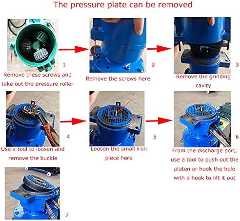 EQCOTWEA 12mm Feed Pellet Machine Farm Animal Feed Pellet Mill Machine for Chicken Duck with 3 Head Rollers 200KG/H 220V