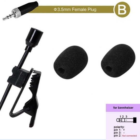 Mosiee Lavalier Microphones Omnidirectional Portable Microphone Lavalier Lapel Clip Mic 3.5Mm For Sennheiser Wireless System Zl-B1720B