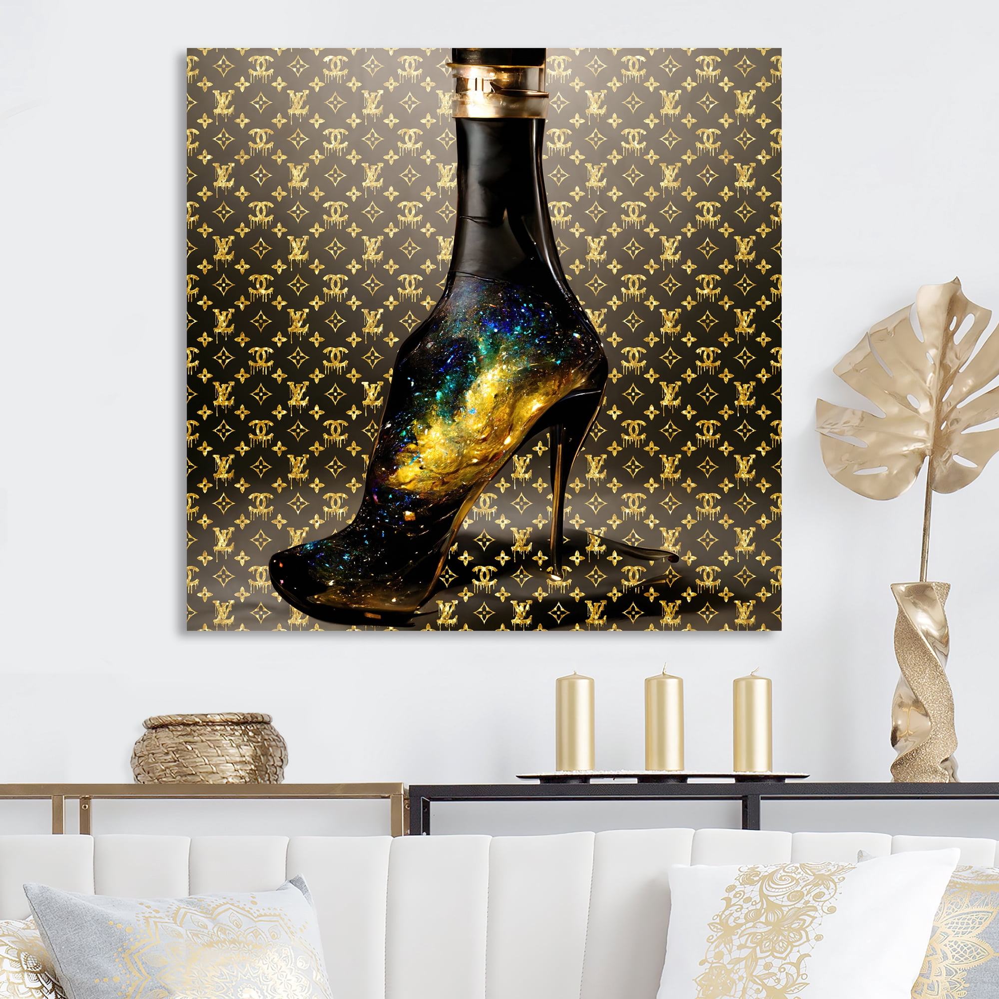 Designart Luxury Brand Pumps And Bottle IV Canvas Wall Art