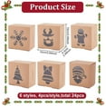 thumbnail image 2 of Paquete de 24 cajas marrones para galletas navideñas, de cartón kraft de 10 x 10 x 6,3 cm (3,94 x 3,94 x 2,48 pulgadas) con ventana en forma de decoración navideña., 2 of 5