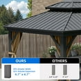 thumbnail image 4 of Dextrus 12x18ft Outdoor Hardtop Gazebo with Netting & Brown Curtains,Double Roof Outdoor Galvanized Iron Aluminum Frame Garden Tent for Patio, Backyard, Black&Brown, 4 of 7