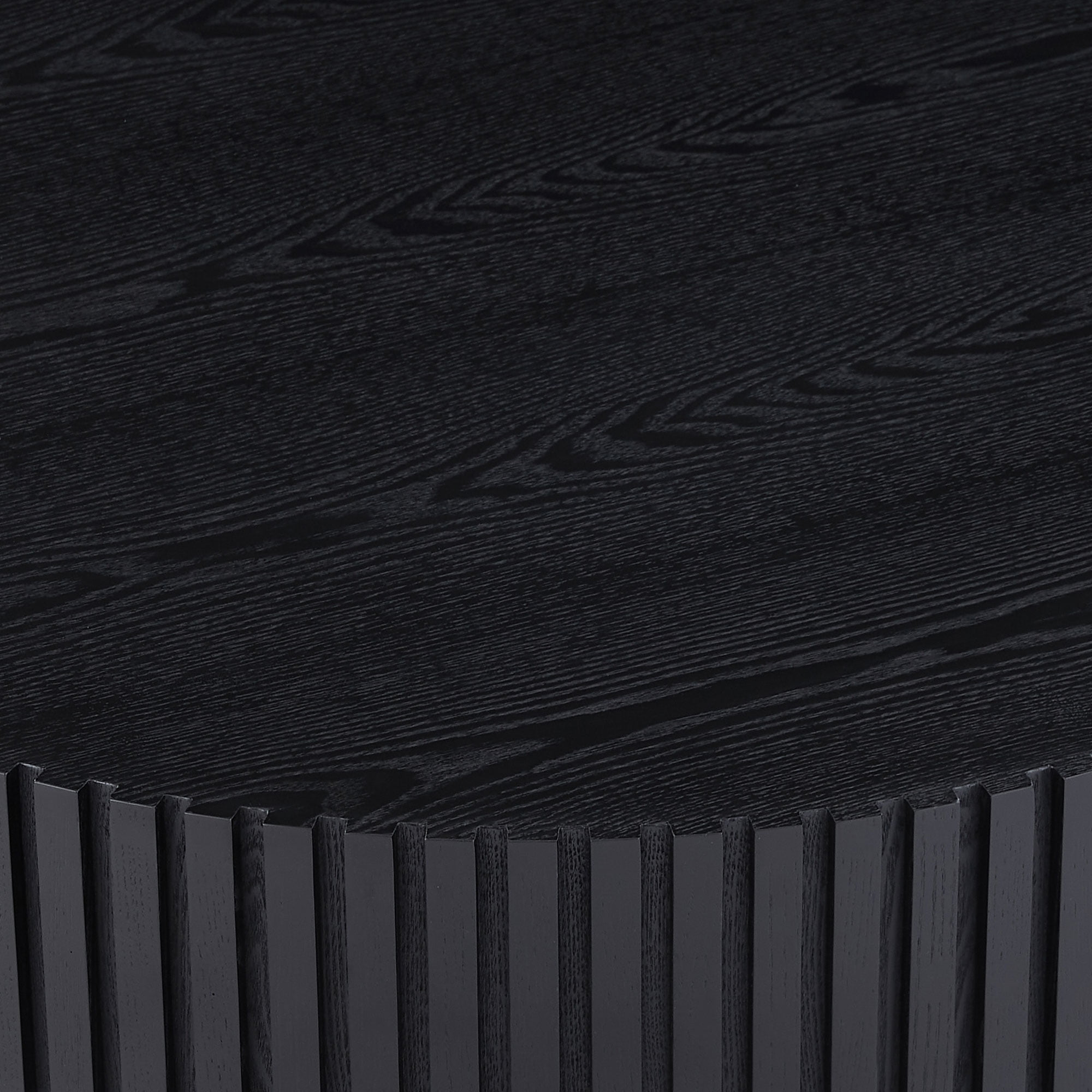 Kevinplus Round Coffee Table, Black MDF Handcrafted  Tables with Pedestal for Apartment, Living Room, 31.49 inch
