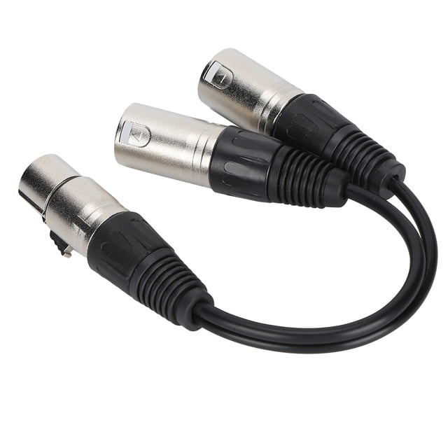 XLR Female To Dual XLR Male Cable, Audio Balanced Cable Durable Connection Cord Stable Performance Noise Suppression For Audio Adapter Black