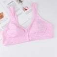 thumbnail image 4 of 3 Pack Everyday Cotton Button Snap Sports Bras - Women's Front Close Builtup Post Surgery Bralette Push Up Wire Free T-Shirt Bra, 4 of 5