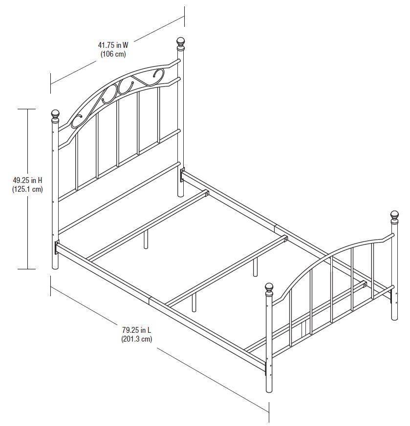 Mainstays Traditional Metal Bed with Headboard, Twin, White Walmart
