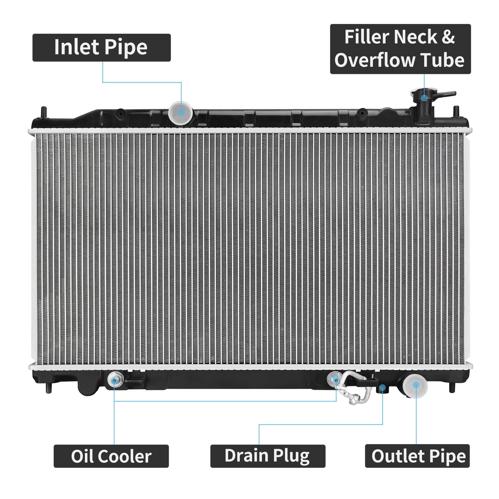 RVNI Radiator Compatible with 2002-2006 Nissan Altima /2004-2006 Maxima 3.5L V6 Radiator Aluminum