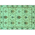 thumbnail image 1 of Ahgly Company Machine Washable Indoor Rectangle Abstract Turquoise Blue Modern Area Rugs, 2' x 4', 1 of 4