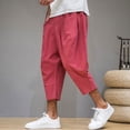 thumbnail image 7 of Men's Casual Harem Pants Breathable Loose Fit Summer Trousers Comfortable Daily Wear Versatile Basic Style Lightweight Relaxed Beach Yoga Men's Pants Relaxed Fit Lounge Big and Tall, 7 of 7