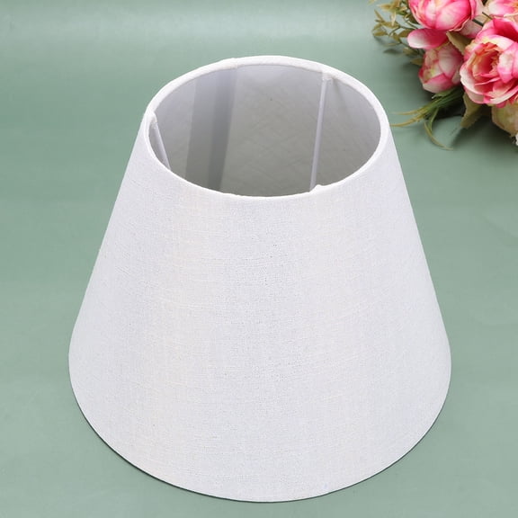 LEORX Rustic Lamp Shade Fabric Lampshade White for Table Lamp in Bedroom 1Pack