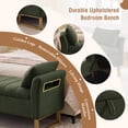 thumbnail image 4 of Aemeios 66"W Teddy Tufted Storage Bench for Bedroom End of Bed with Gold Legs and Two Pillows, Green, 4 of 13