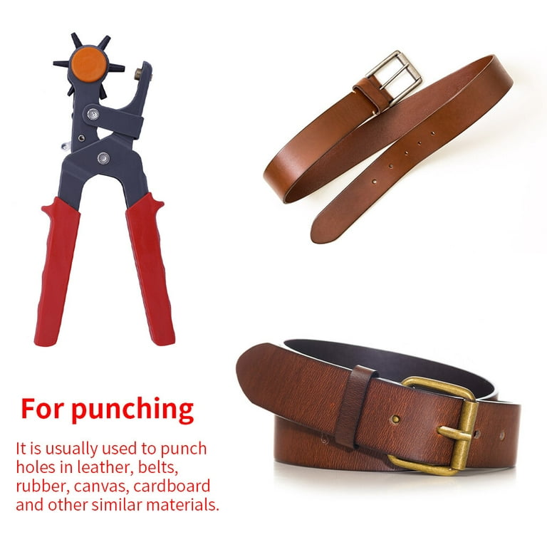 Eyelet Hole Puncher Leather Belt Hole Punch Plier Revolve Sewing Machine  Bag Setter Tool Watchband Strap Household Leathercraft