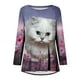 thumbnail image 4 of Blusa de manga larga con cuello redondo para mujer, camisetas informales con estampado de animales Pompotops  FGAJ781, 4 of 5
