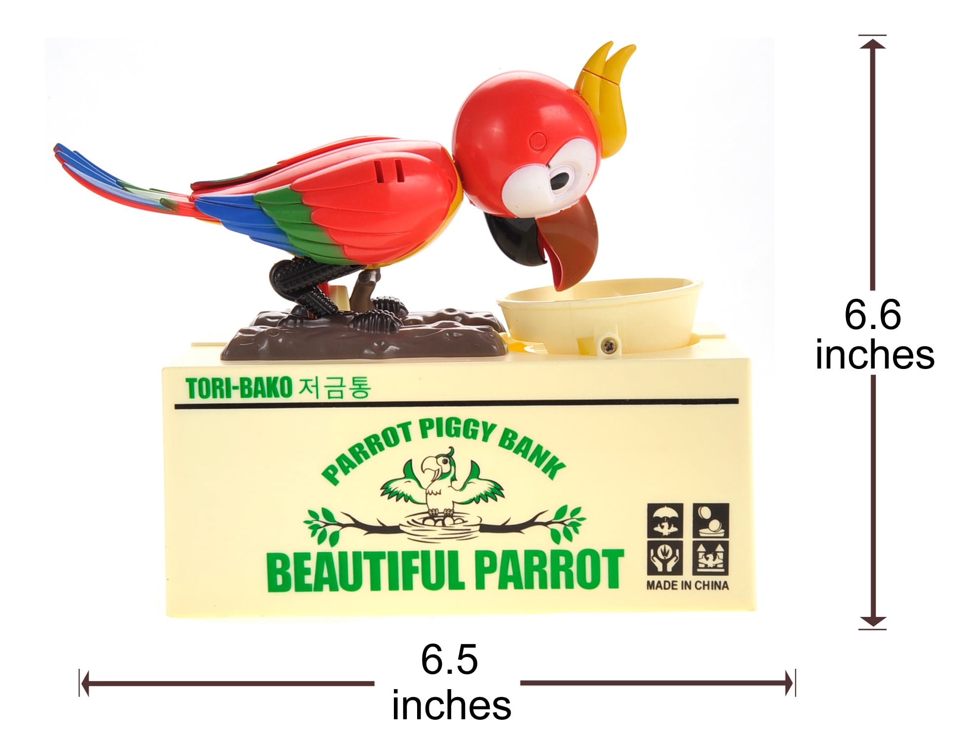 PlayWorld CoinCollector Parrot Coin Bank - Red