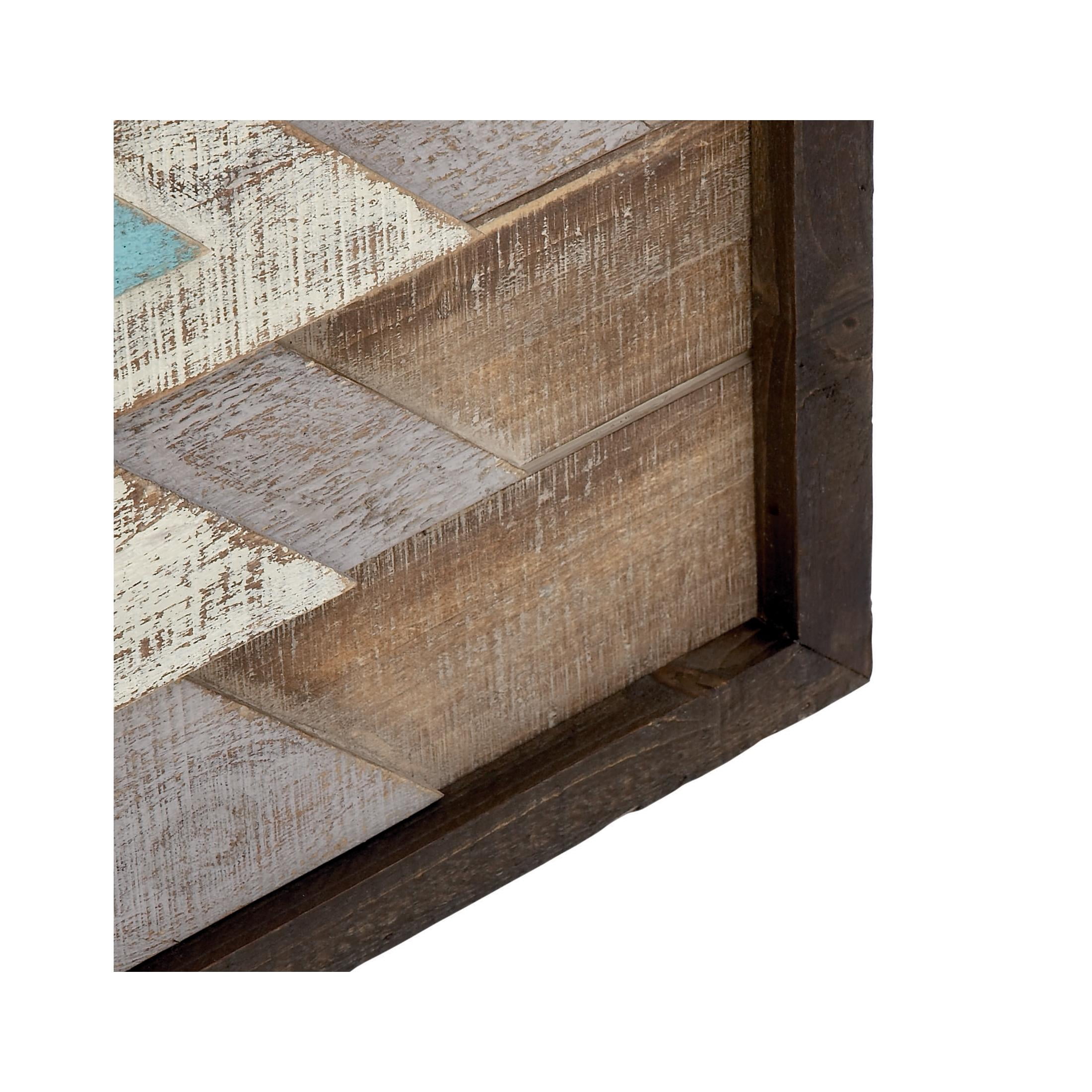 DecMode Brown Wood Handmade Southwestern Geometric Wall Decor