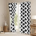 thumbnail image 3 of Manfei White Black Curtains Pack of 2 (42x84 Each),Minimalist Geometric Pattern Curtains Blackout,Modern Art Bedroom Curtains For Boys Kids,Microfiber Bedroom Decor, 3 of 6