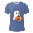 thumbnail image 4 of Handshe Men's Halloween Graphic Print Short Sleeve Round Neck T-Shirt - Comfortable Blouse, 4 of 5