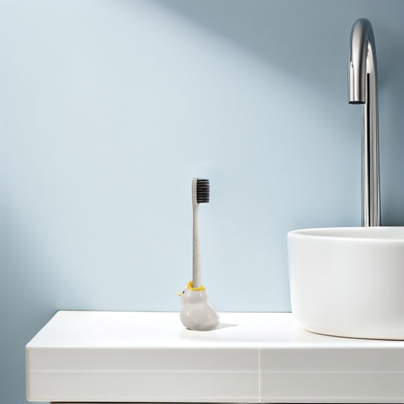 CRILSTYLEO Small Ceramic Toothbrush Holder Cute Bathroom Countertop Stand for Organizing Essentials