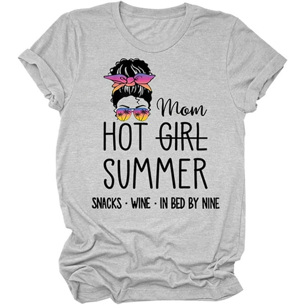 Hot Mom Summer T Shirt Women Short Sleeve Casual Shirts Funny Sayings Vacation Tees Mama Gifts Tops Light Grey XX-Large Hot Mom Summer T Shirt Women Short Sleeve Casual Shirts Funny Sayings Vacation Tees Mama Gifts Tops Light Grey XX-Large