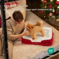 thumbnail image 3 of Orthopedic Dog Bed - Bolster Dog Sofa Beds for Small Dogs, Supportive Foam Pet Bed with Removable Washable Cover, Waterproof Lining and Nonskid Bottom Couch,Candy Cane, 3 of 17