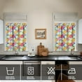 thumbnail image 4 of Boho Daisy Tier Curtains Set of 3 - Floral Retro Kitchen Window Treatments, Semi-Sheer Yellow & White Panels with Valance for Sunny Rooms, 4 of 5