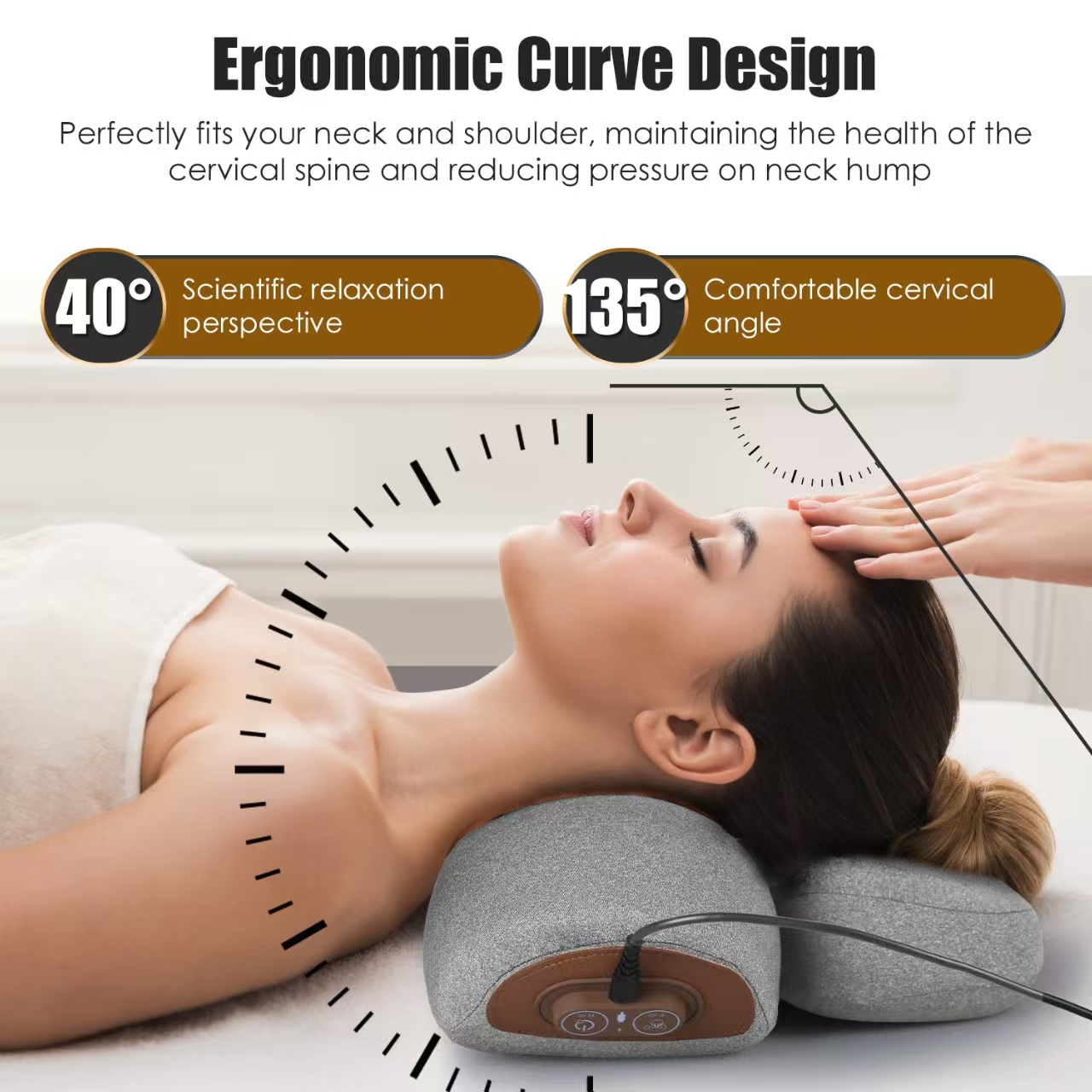 3-in-1 Heated Neck Massager Pillow with Vibration & Airbag, Relaxing Cervical Support Gift for Family & Friends