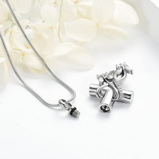 3 Pcs Urn Necklace for Ashes Butterfly / Heart / Cross Cremation Cross Heart Urn Pendant Necklace Ashes Pendant for Human Memorial Ash Jewelry