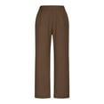 thumbnail image 4 of pimelu Womens Casual Wide Leg Pants Elastic Waisted Straight Long Trousers Loose Work Cargo Palazzo Pants Streetwear Cotton Linen Pants, 4 of 6