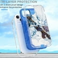 thumbnail image 6 of Mantto for iPhone 14 Case, 3 in 1 Slim Hybrid Crystal Rubber Bumper Cute Marble Pattern Hard PC Soft Silicone Drop Protection Women Girls Cover for iPhone 14, White Marble, 6 of 6